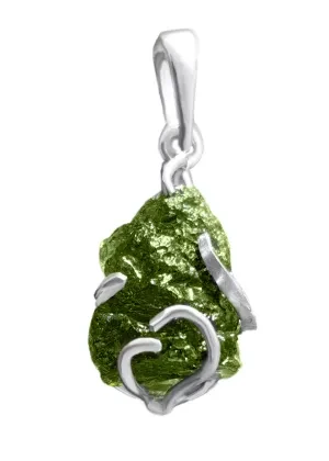 Silver chain bracelet uncut meteorite with Czech moldavite buy in Zlatka  jewelry store